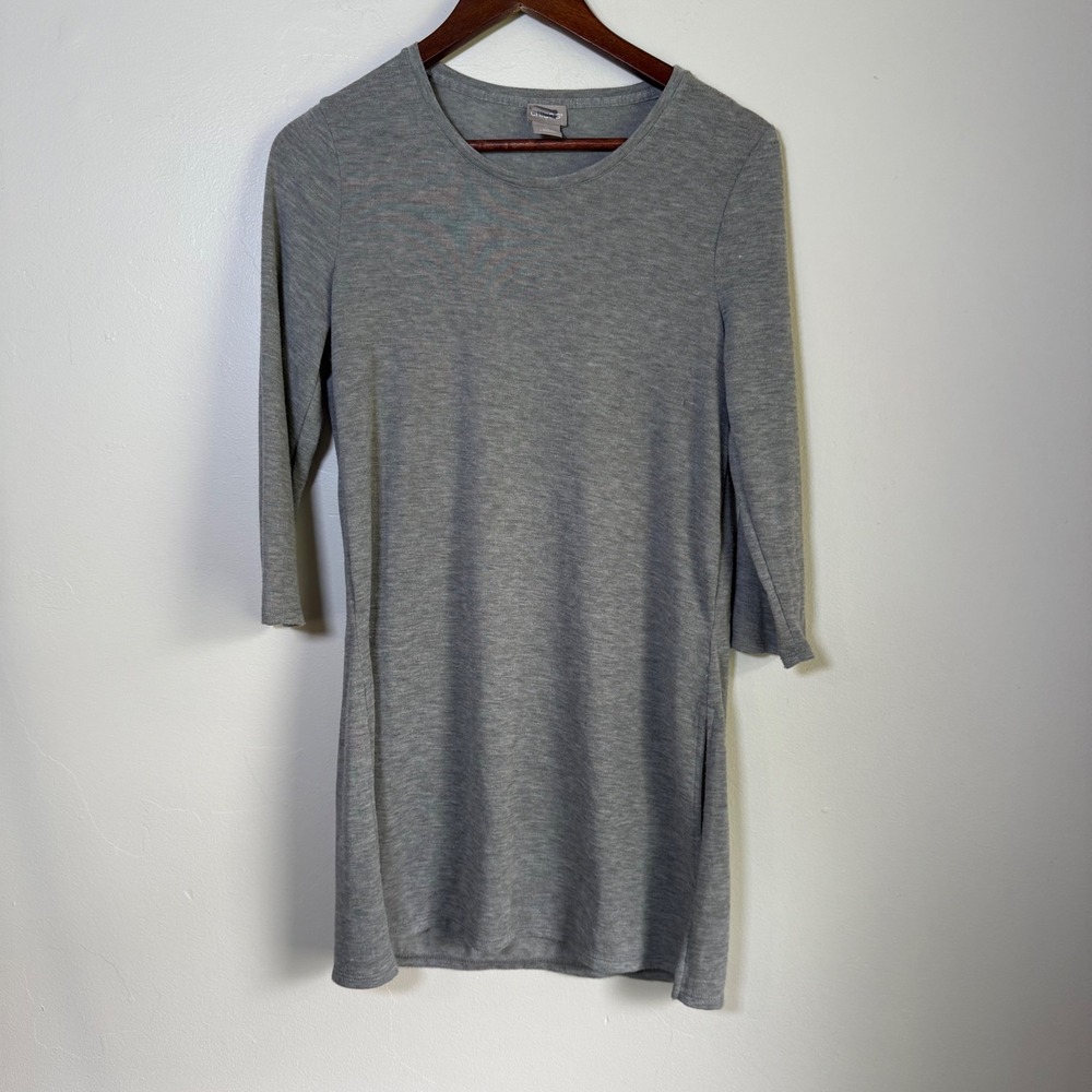 Chico's Side Slit Heatheredā Jersey Knit Tunic Size 0 Small Grey